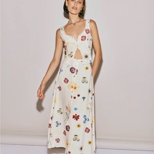 VRG GRL LOVE LANGUAGE MIDI SKIRT FLORAL Size AU 10/Medium